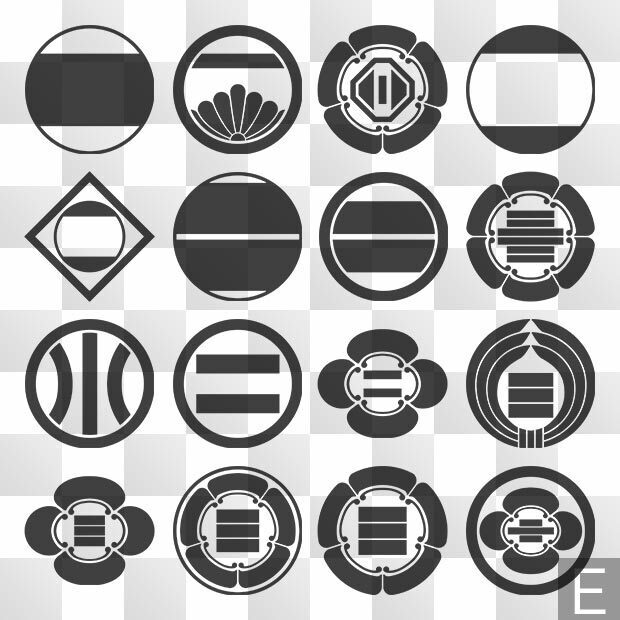 引両紋 (ひきりょう) 日本の実用家紋 ZIP (AI, PNG, PSD)