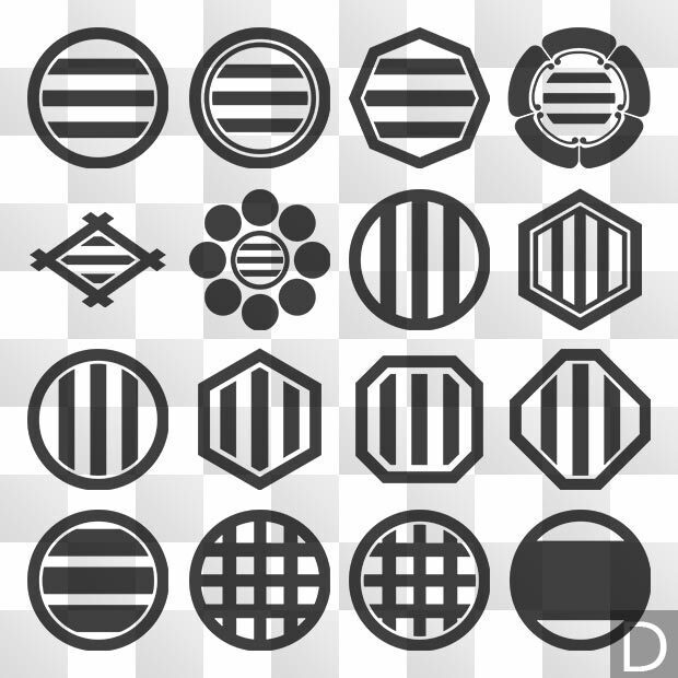 引両紋 (ひきりょう) 日本の実用家紋 ZIP (AI, PNG, PSD)
