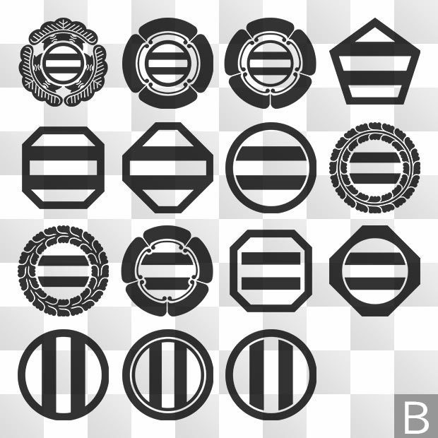 引両紋 (ひきりょう) 日本の実用家紋 ZIP (AI, PNG, PSD)