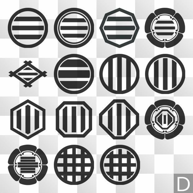 引両紋 (ひきりょう) 日本の実用家紋 ZIP (AI, PNG, PSD)