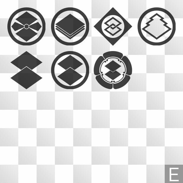 菱紋 (ひし) 日本の実用家紋 ZIP (AI, PNG, PSD)