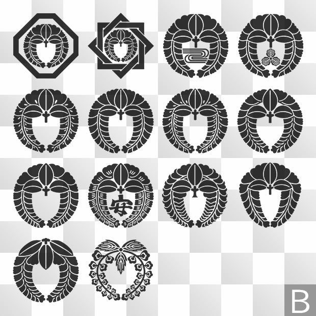 藤紋 (ふじ) 日本の実用家紋 ZIP (AI, PNG, PSD)