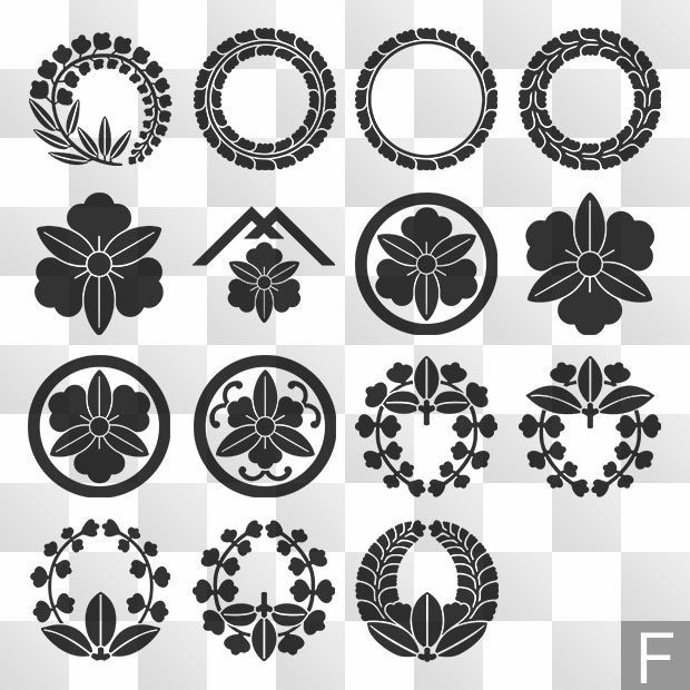 藤紋 (ふじ) 日本の実用家紋 ZIP (AI, PNG, PSD)