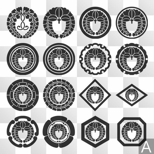 藤紋 (ふじ) 日本の実用家紋 ZIP (AI, PNG, PSD)