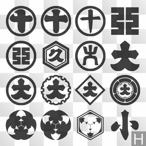 字紋 (じ) 日本の実用家紋 ZIP (AI, PNG, PSD)