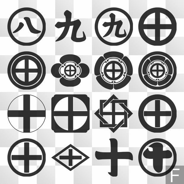 字紋 (じ) 日本の実用家紋 ZIP (AI, PNG, PSD)