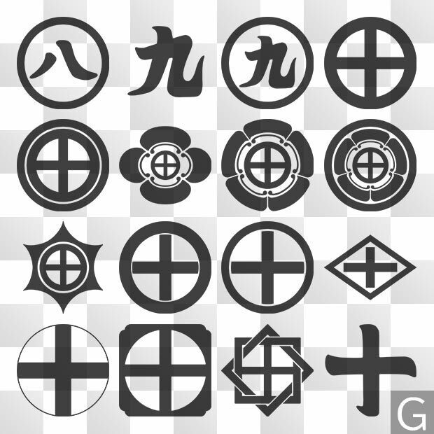 字紋 (じ) 日本の実用家紋 ZIP (AI, PNG, PSD)