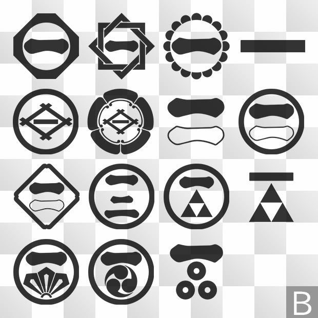 字紋 (じ) 日本の実用家紋 ZIP (AI, PNG, PSD)