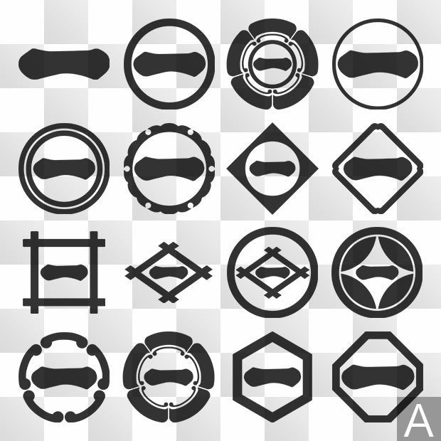 字紋 (じ) 日本の実用家紋 ZIP (AI, PNG, PSD)