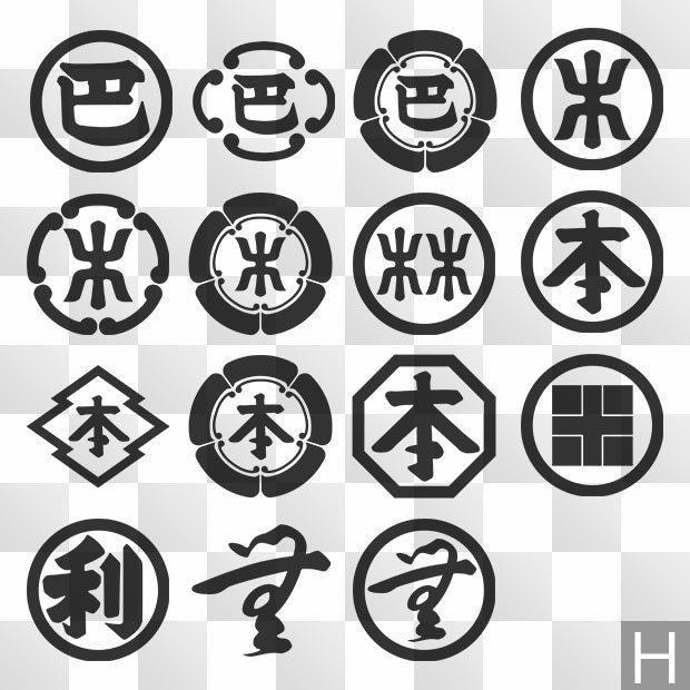 字紋 (じ) 日本の実用家紋 ZIP (AI, PNG, PSD)