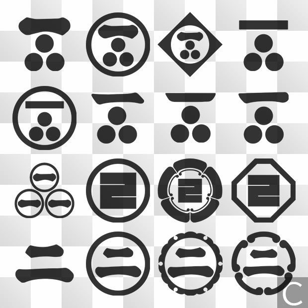 字紋 (じ) 日本の実用家紋 ZIP (AI, PNG, PSD)