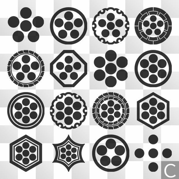 星紋 (ほし) 日本の実用家紋 ZIP (AI, PNG, PSD)