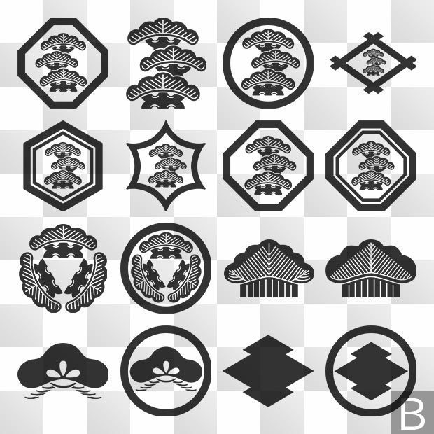 松紋 (まつ) 日本の実用家紋 ZIP (AI, PNG, PSD)