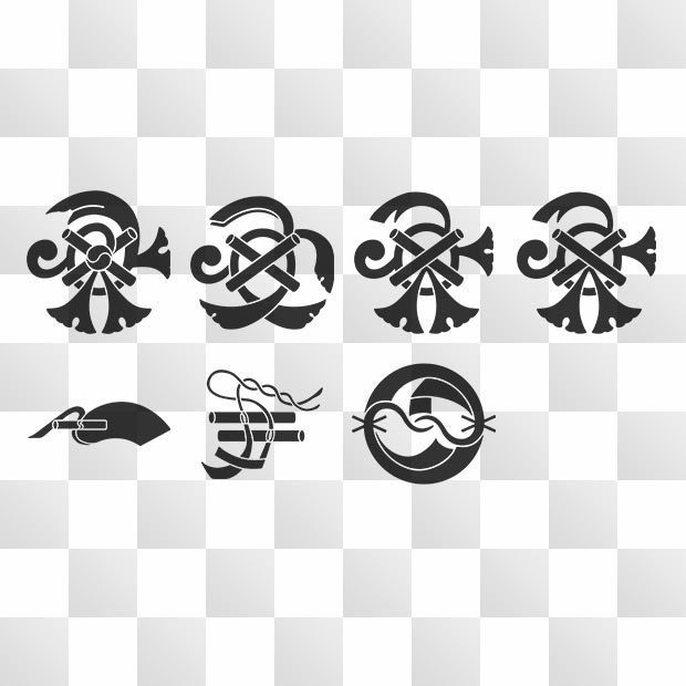 守紋 (まもり) 日本の実用家紋 ZIP (AI, PNG, PSD)