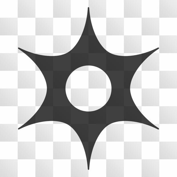 鞠鋏紋 (まりばさみ) 日本の実用家紋 ZIP (AI, PNG, PSD)