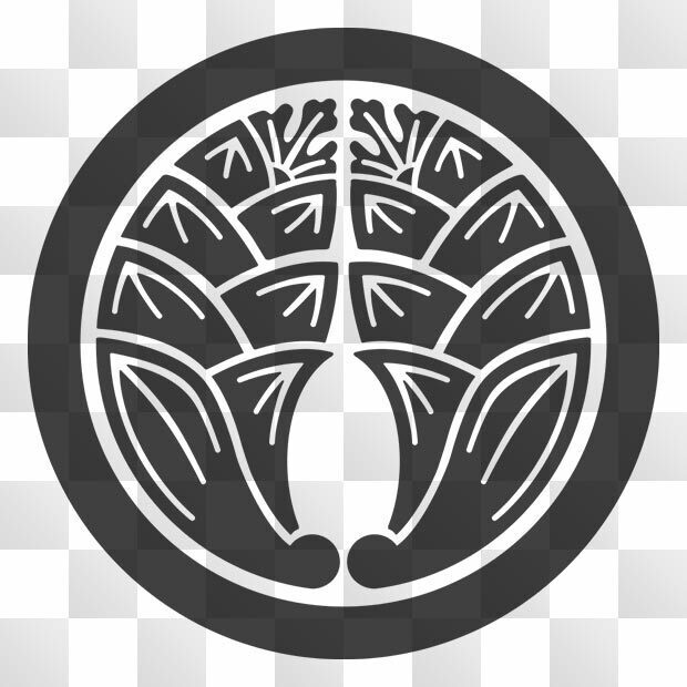 茗荷紋 (みょうが) 日本の実用家紋 ZIP (AI, PNG, PSD)