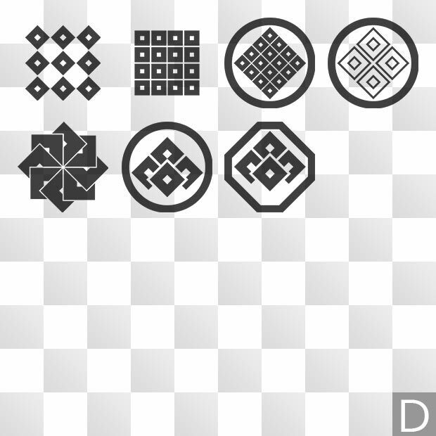 目結紋 (めゆい) 日本の実用家紋 ZIP (AI, PNG, PSD)