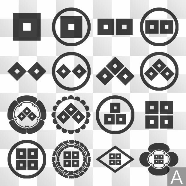 目結紋 (めゆい) 日本の実用家紋 ZIP (AI, PNG, PSD)