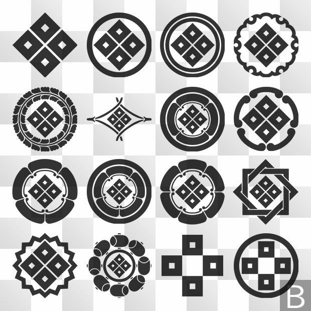 目結紋 (めゆい) 日本の実用家紋 ZIP (AI, PNG, PSD)