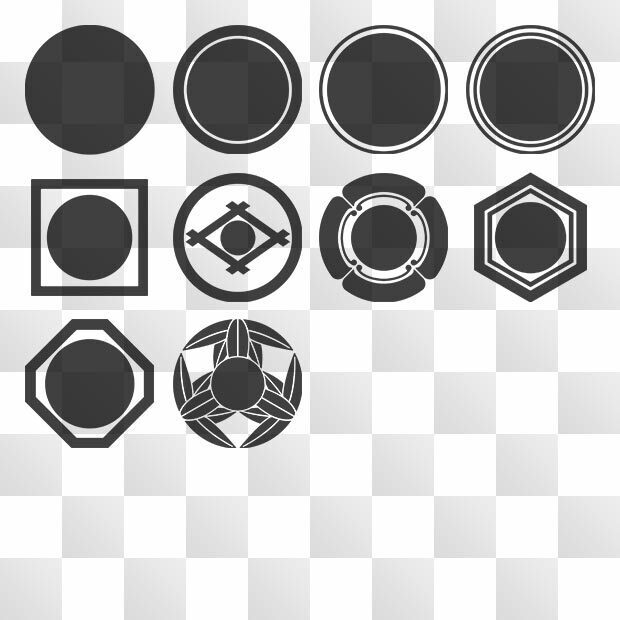 餅紋 (もち) 日本の実用家紋 ZIP (AI, PNG, PSD)