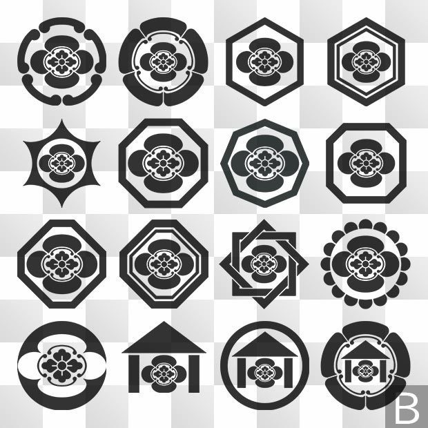 木瓜紋 (もっこう) 日本の実用家紋 ZIP (AI, PNG, PSD)