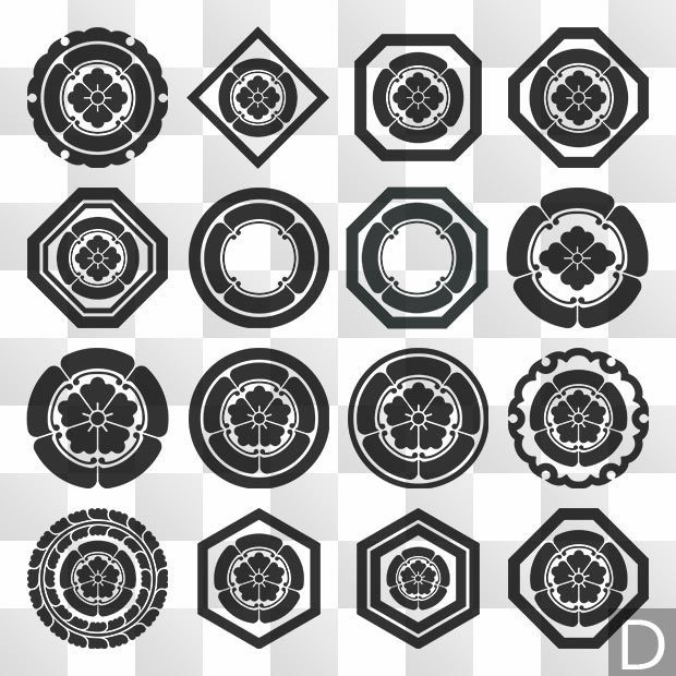 木瓜紋 (もっこう) 日本の実用家紋 ZIP (AI, PNG, PSD)