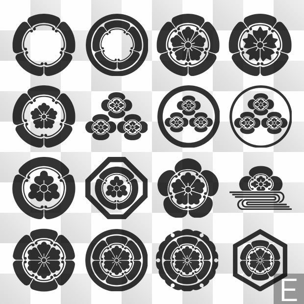 木瓜紋 (もっこう) 日本の実用家紋 ZIP (AI, PNG, PSD)