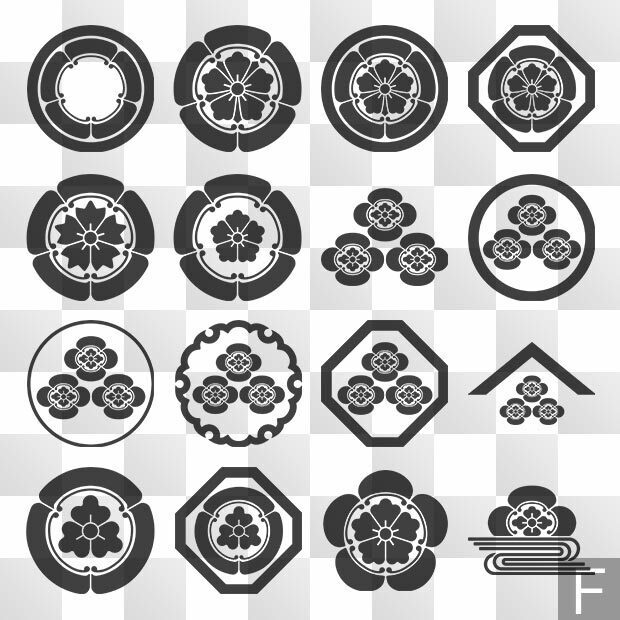 木瓜紋 (もっこう) 日本の実用家紋 ZIP (AI, PNG, PSD)