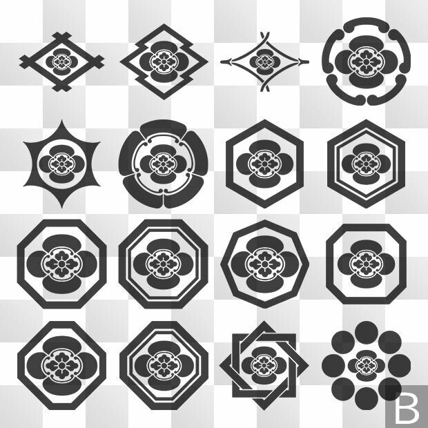 木瓜紋 (もっこう) 日本の実用家紋 ZIP (AI, PNG, PSD)