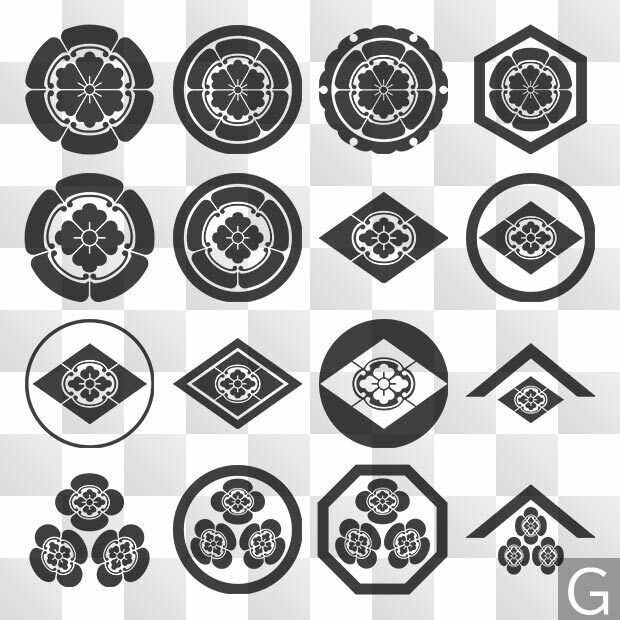 木瓜紋 (もっこう) 日本の実用家紋 ZIP (AI, PNG, PSD)