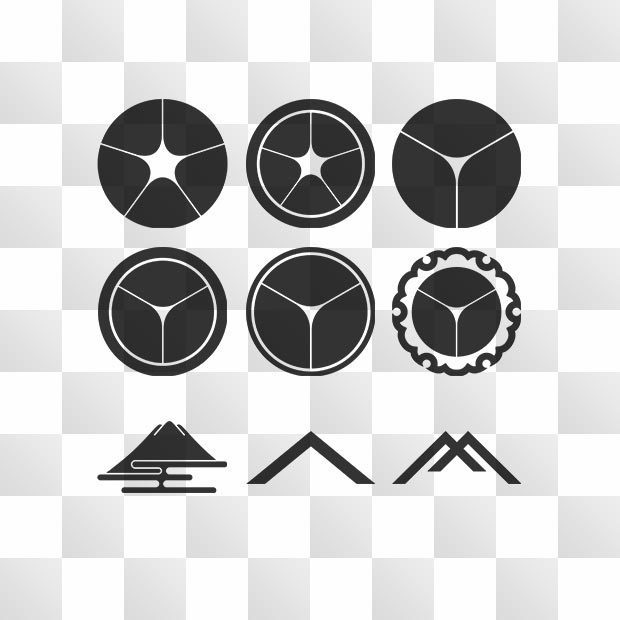 山紋 (やま) 日本の実用家紋 ZIP (AI, PNG, PSD)