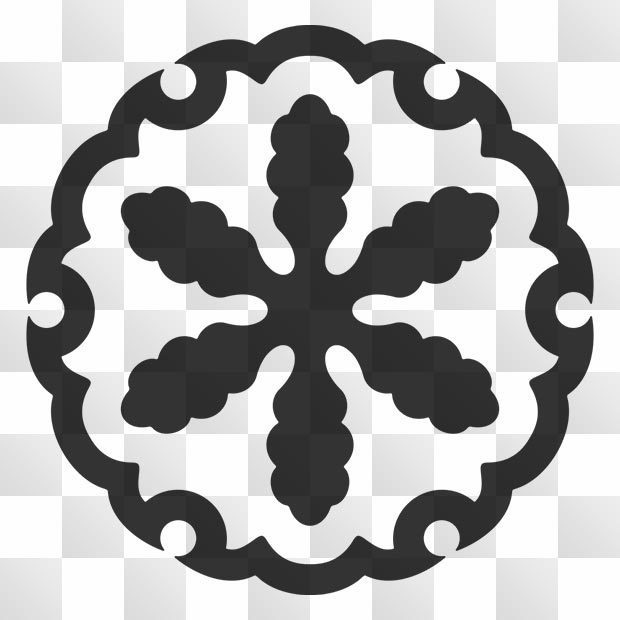 雪紋 (ゆき) 日本の実用家紋 ZIP (AI, PNG, PSD)