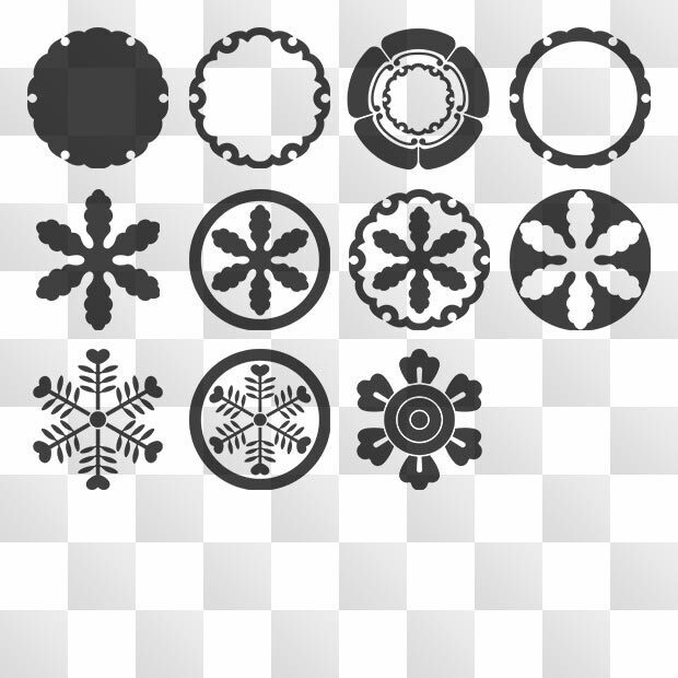 雪紋 (ゆき) 日本の実用家紋 ZIP (AI, PNG, PSD)