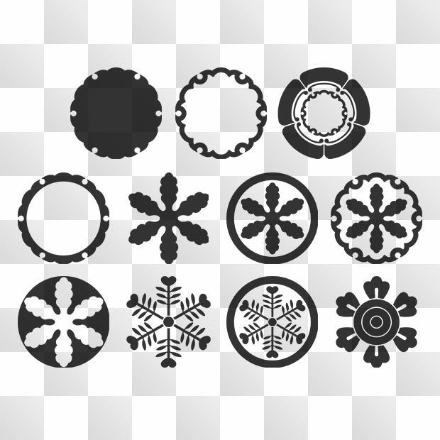 雪紋 (ゆき) 日本の実用家紋 ZIP (AI, PNG, PSD)