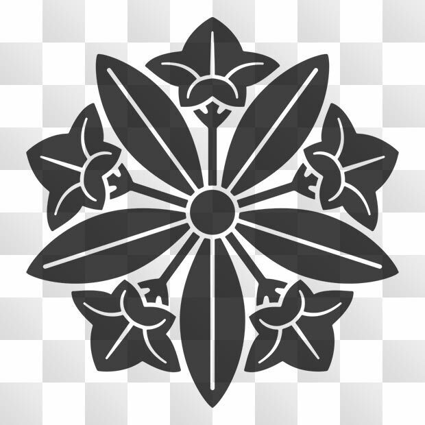 竜胆紋 (りんどう) 日本の実用家紋 ZIP (AI, PNG, PSD)
