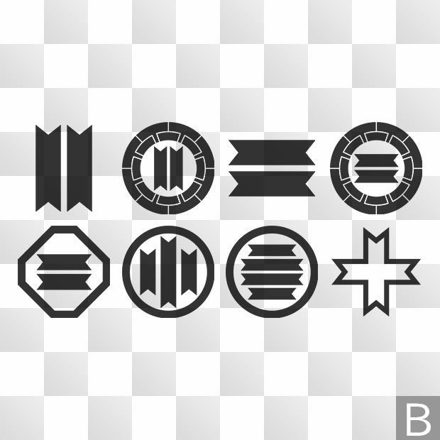 竹紋 (たけ) 日本の実用家紋 ZIP (AI, PNG, PSD)