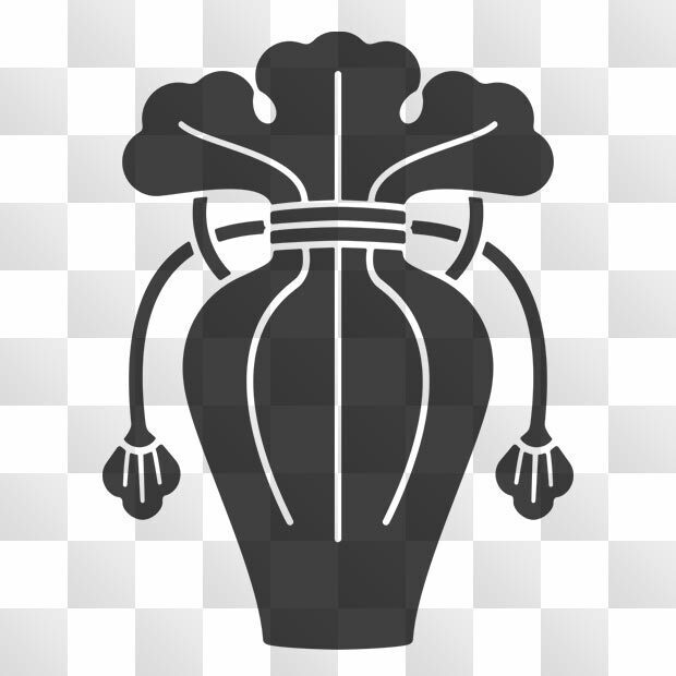 瓶子紋 (へいし) 日本の実用家紋 ZIP (AI, PNG, PSD)