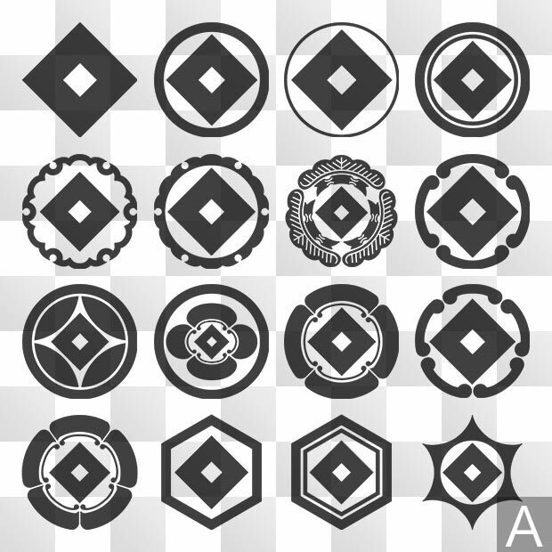釘抜紋 (くぎぬき) 日本の実用家紋 ZIP (AI, PNG, PSD)