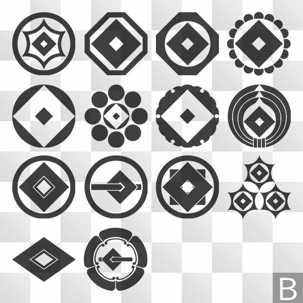釘抜紋 (くぎぬき) 日本の実用家紋 ZIP (AI, PNG, PSD)