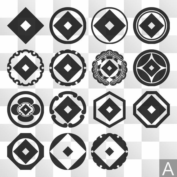 釘抜紋 (くぎぬき) 日本の実用家紋 ZIP (AI, PNG, PSD)