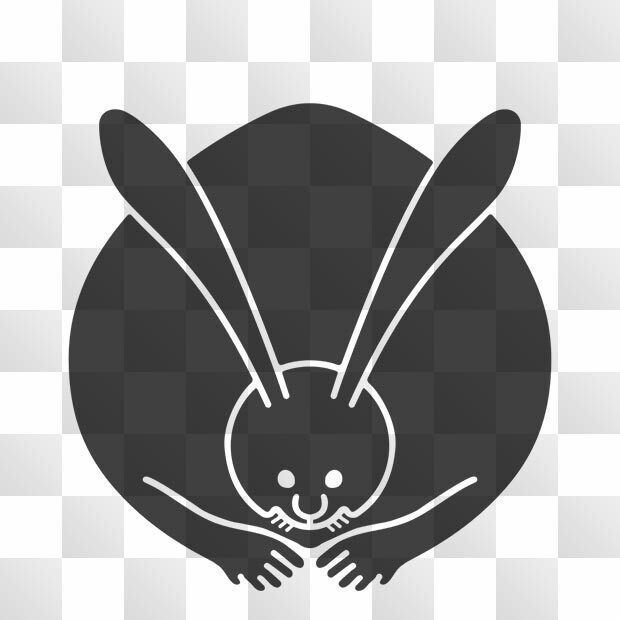 兎紋 (うさぎ) 日本の実用家紋 ZIP (AI, PNG, PSD)
