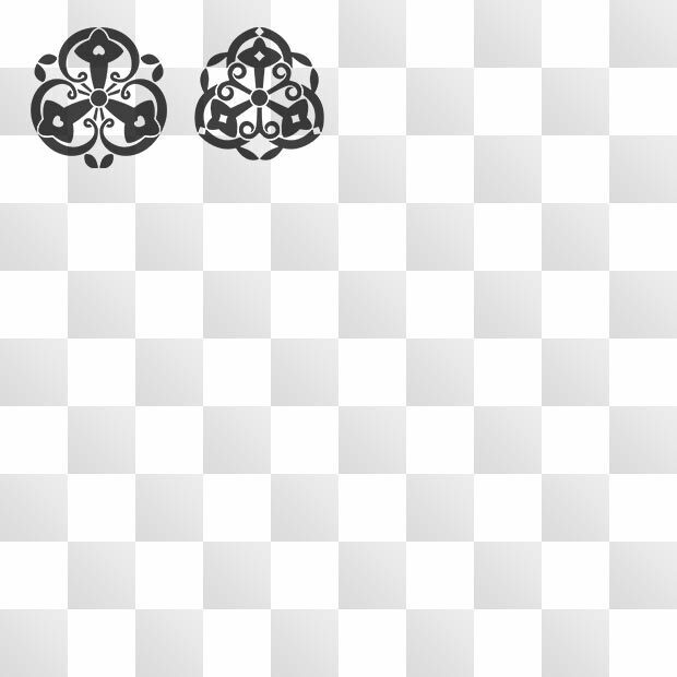 連翹紋 (れんぎょう) 日本の実用家紋 ZIP (AI, PNG, PSD)