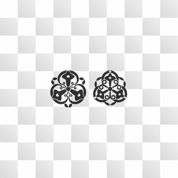 連翹紋 (れんぎょう) 日本の実用家紋 ZIP (AI, PNG, PSD)