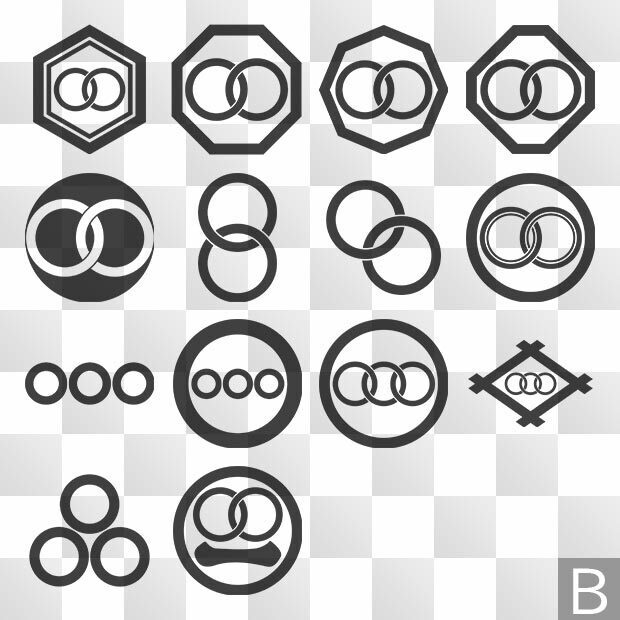 輪紋 (わ) 日本の実用家紋 ZIP (AI, PNG, PSD)