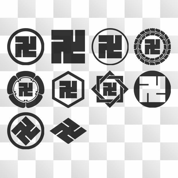 万字紋 (まんじ) 日本の実用家紋 ZIP (AI, PNG, PSD)