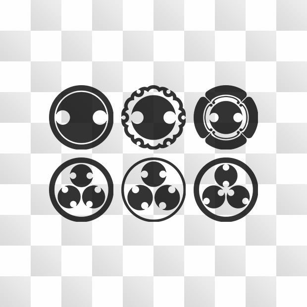 分銅紋 (ふんどう) 日本の実用家紋 ZIP (AI, PNG, PSD)