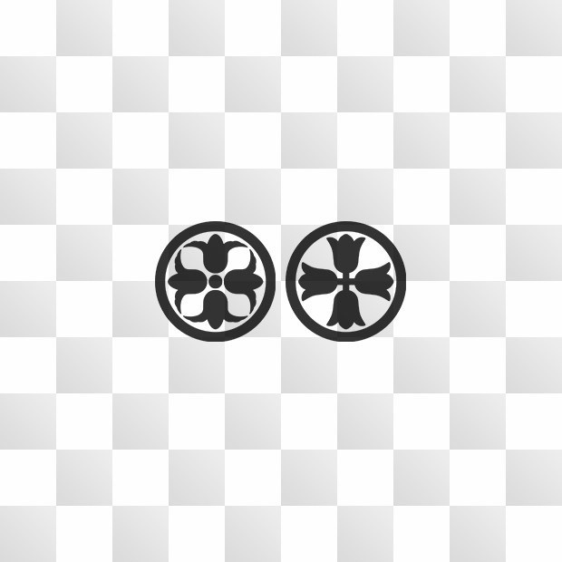 釣鐘草紋 (つりがねそう) 日本の実用家紋 ZIP (AI, PNG, PSD)