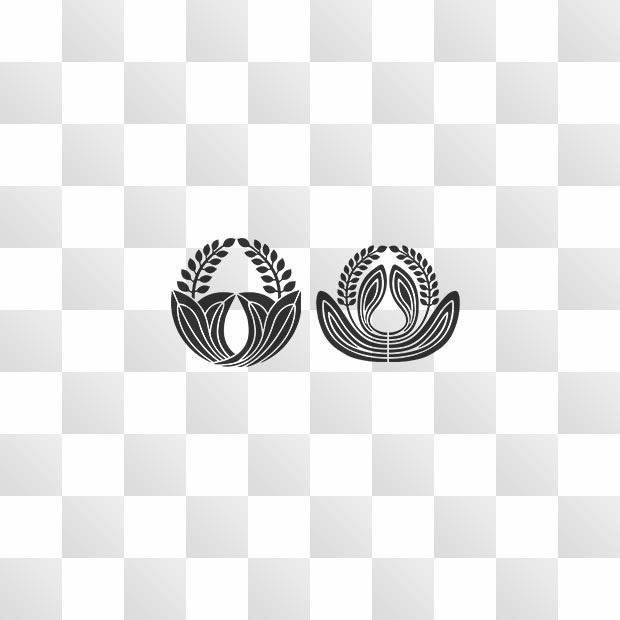 車前草紋 (おおばこ) 日本の実用家紋 ZIP (AI, PNG, PSD)