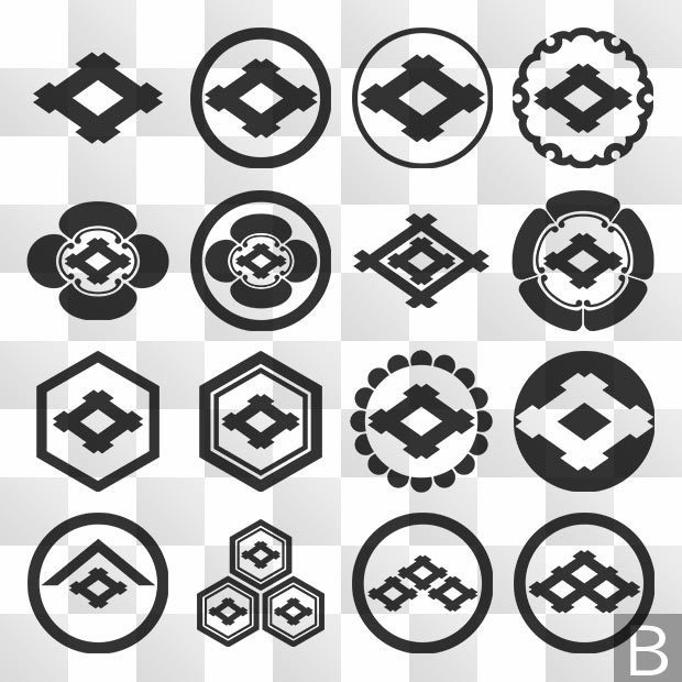 井桁紋 (いげた) 日本の実用家紋 ZIP (AI, PNG,PSD)