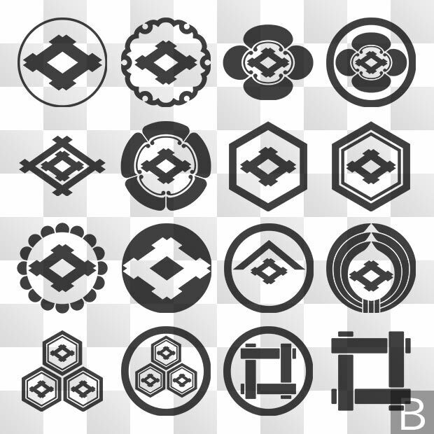 井桁紋 (いげた) 日本の実用家紋 ZIP (AI, PNG,PSD)